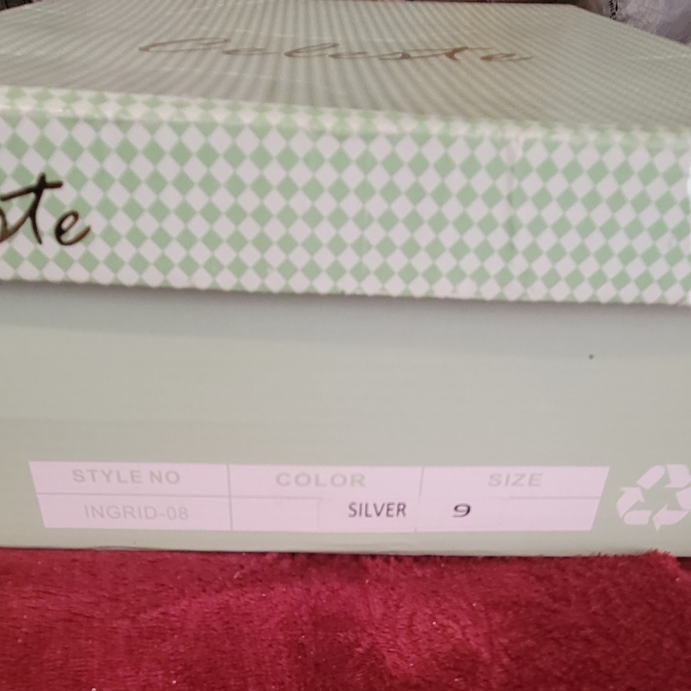 CELESTE HEELS SILVER STILLETTO SZ9 - Picture 12 of 13